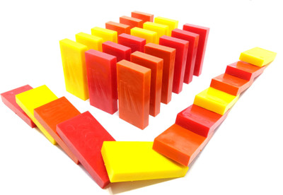 

Domino Rush Warm Trio | Toppling Dominoes | 100 Pcs | Square Edge(Red, Orange, Yellow)