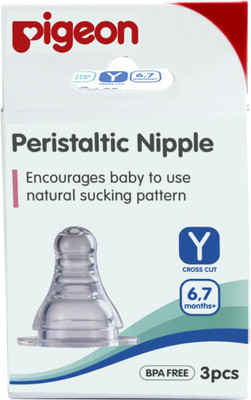 

Pigeon Peristaltic Nipple 3 Pc Y Size Variable Flow Nipple(Pack of 3 Nipples)