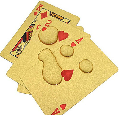 

VibeX ® Poker 24k plastic waterproof Gold Playing Cards Poker Table Games(Gold)