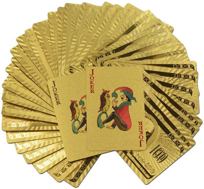 

VibeX ® Creative Pound Gold Playing Cards Carat Gold Plated Game Waterproof Poker(Gold)