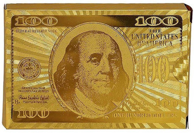 

VibeX ™ 24K Karat Gold Foil Plated USD Poker Playing Card(Gold)