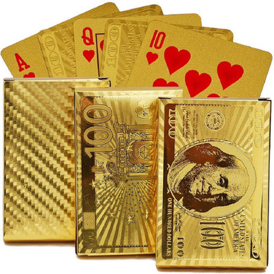 

VibeX ® Waterproof Poker 24k Gold Playing Cards Poker Table Games(Gold)