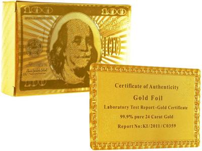 

VibeX ™ Gold US 100 Dollar Playing / Poker Cards(Gold)