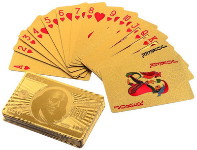 

VibeX ® 24k Gold Plated Poker Playing Cards (52 Card+2jokers)(Gold)