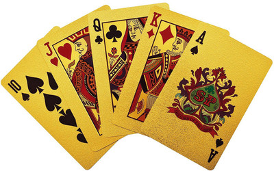 

VibeX ™ Deck of 24k Gold Plated Playing Cards- Includes Bonus Cut Card!(Gold)