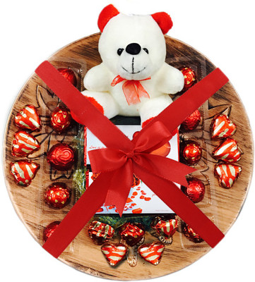

Mystik Premium 21Pc Flavoured Chocolate and 2Pc Bar with Teddy Gift Hamper Truffles(415 g)