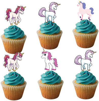 

PARTY PROPZ Multicolor CUP CAKE TOPPER PACK OF 14/UNICORN PARTY DECORATION/UNICORN PARTY SUPPLIES/UNICORN PARTY ACCESSORIES - 14 g