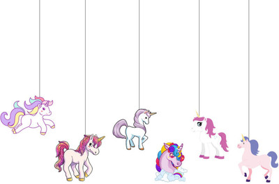 

PARTY PROPZ Multicolor CEILING HANGING PACK OF 6/UNICORN PARTY DECORATION/UNICORN PARTY SUPPLIES/UNICORN PARTY ACCESSORIES - 6 g