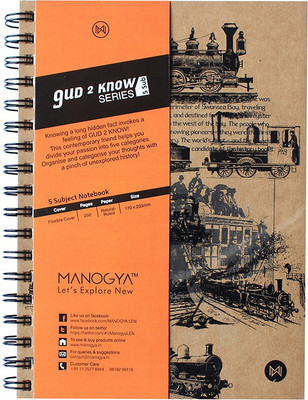 

MANOGYA A5 Notebook(GUD 2 KNOW SERIES, Orange)