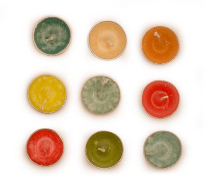 

Wonder World ® USA Tealight Garden Rain Tealights Candles, 9-Pack Candle(Multicolor, Pack of 9)