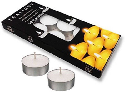 

Wonder World ® Long Burn Time Candle Tea Lights In Aluminum Case Candle(Multicolor, Pack of 10)
