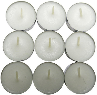 

Wonder World ™ Stonebriar Tealight Candles, 6 to 7 Hour Extended Burn Time Candle(White, Pack of 9)