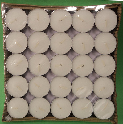 

Wonder World ® 25 Tea Lights Set - Off White Candles - Unscented Tealights Candle(Multicolor, Pack of 25)