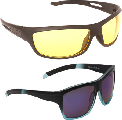 

Vast Combo Of Night Vision n Day Driving , Sports Goggles(Black), Black;blue;yeloow