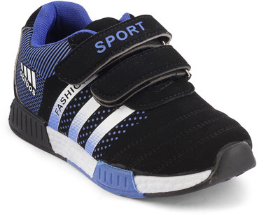 

KITTENS Boys Velcro Sneakers(Black, Black / blue