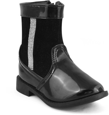 

KITTENS Girls Slip on Casual Boots(Black