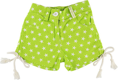 

LITTLE KANGAROOS Short For Girl's Casual Self Design Cotton(Green, Pack of 1