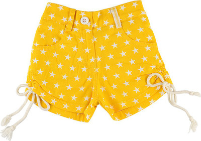 

LITTLE KANGAROOS Short For Girl's Casual Self Design Cotton(Yellow, Pack of 1