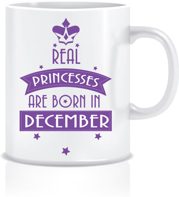 

Everyday Desire Real Princesses are Born in December ED249 Ceramic Mug(300 ml), Multicolor