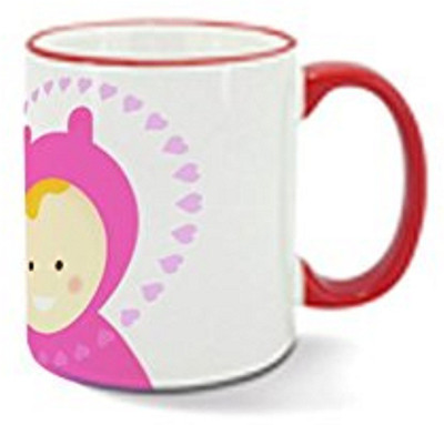 

Lilsta Personalized - Red Rim Ceramic Mug(120 ml), Multicolor