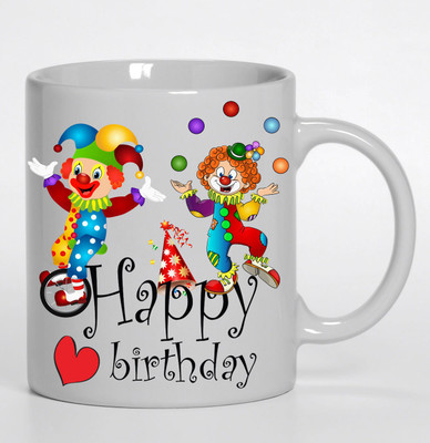 

PIXART Joker Celebrating Happy Birthday Ceramic Mug(250 ml), White