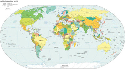 

World Map Wall Posters Paper Print(28 inch X 41 inch, Rolled)