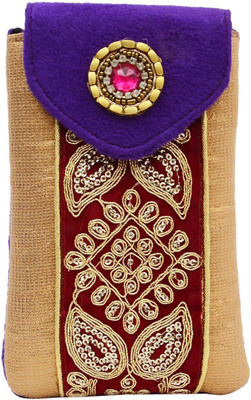 

Bagaholics Ethnic Raw Silk Saree Clucth Waist Clip Ladies Pouch Mobile Pouch(Maroon)