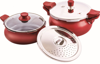 Pigeon All in one super cooker value pack 3 L, 5 L Pressure Cooker with Induction Bottom(Aluminium) available at flipkart for Rs.3199