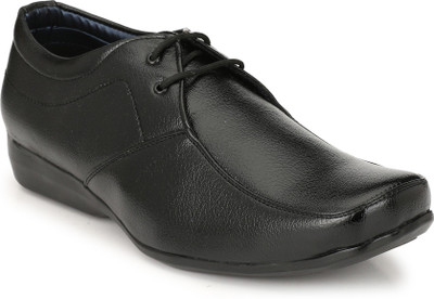 

BIG JUNIOR Black Leather Look Office Formal Shoes Lace Up For Men(Black