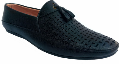 

Roopray Tussle Laser cut Nagra Loafers Casuals For Men(Black