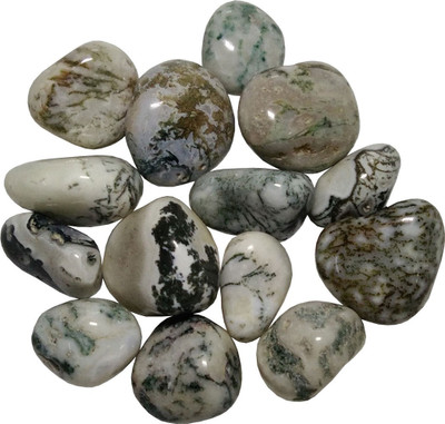 

Aldomin Tree Agate Tumbled Healing Crystal Stone (100 Gram) Decorative Showpiece - 2 cm(Crystal, Multicolor)