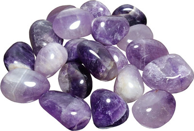 

Aldomin Amethyst Tumbled Healing Crystal Stone (100 Gram) Decorative Showpiece - 2 cm(Crystal, Purple)