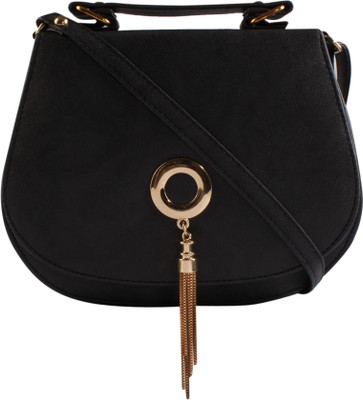 

Haqeeba Women Formal Black Leatherette Sling Bag