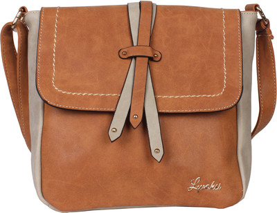 

Luvoksi Women Casual Tan Leatherette Sling Bag