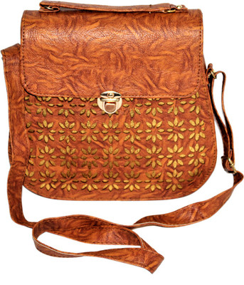 

Vaaruni Women Casual Brown Rexine Sling Bag