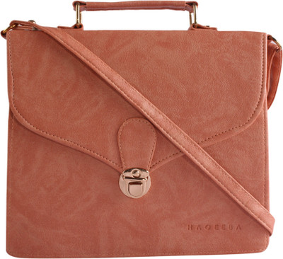 

Haqeeba Women Formal Pink Leatherette Sling Bag