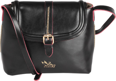 

Ilina Women Casual Black PU Sling Bag