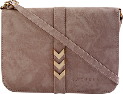 

Haqeeba Women Casual Brown Leatherette Sling Bag