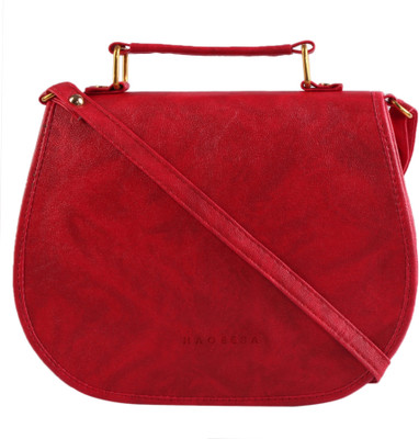

Haqeeba Women Casual Red Leatherette Sling Bag