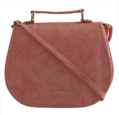 Haqeeba Women Formal Pink Leatherette Sling Bag