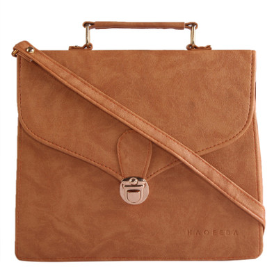 

Haqeeba Women Casual Beige Leatherette Sling Bag