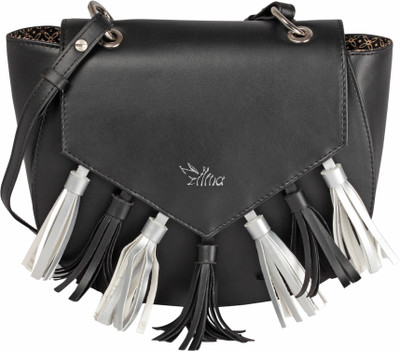 

Ilina Women Casual Black PU Sling Bag
