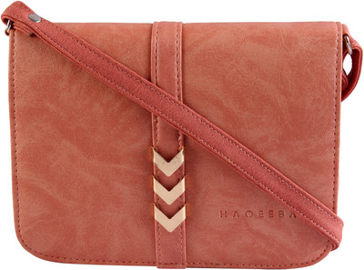 

Haqeeba Women Formal Pink Leatherette Sling Bag