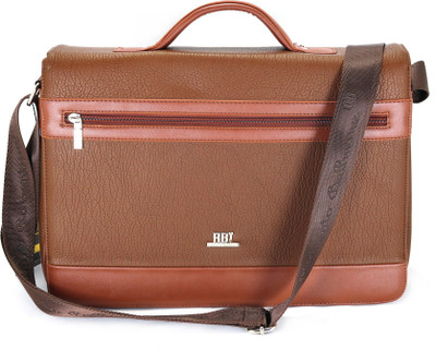 

Roberto Ballmore Men Formal Brown Leatherette Messenger Bag