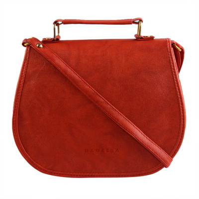 

Haqeeba Women Casual Orange Leatherette Sling Bag