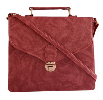 

Haqeeba Women Formal Pink Leatherette Sling Bag