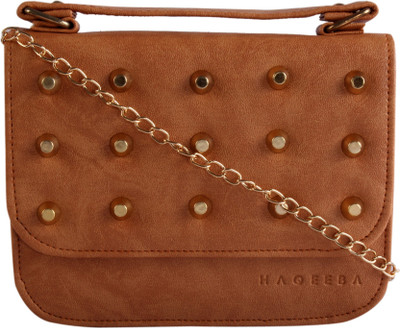 

Haqeeba Women Formal Beige Leatherette Sling Bag