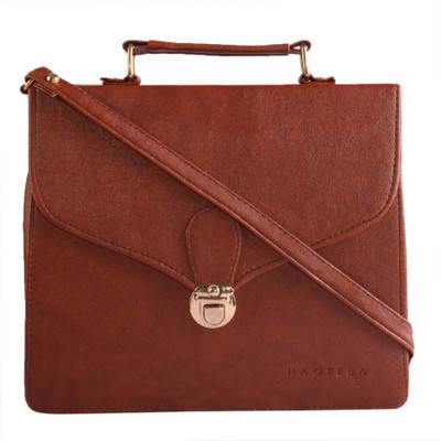 

Haqeeba Women Formal Brown Leatherette Sling Bag