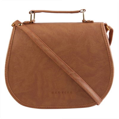 

Haqeeba Women Formal Beige Leatherette Sling Bag