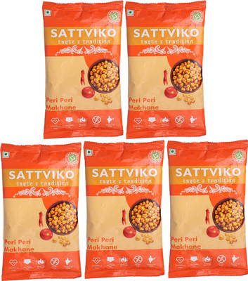 

Sattviko Peri Peri Makhana Lite Snacks Combo Pack of 5 - 21 gram each(105 g, Pack of 5)